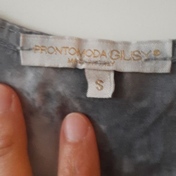 PRONTOMODA Guisy Made in Italy Flowy Silk Tie dye Blouse - Picture 4 of 6